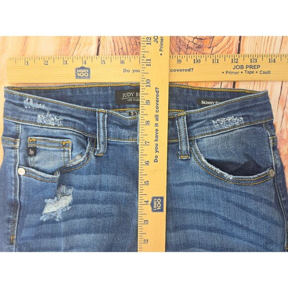 Judy Blue Distressed Skinny Fit Jeans 3/26 (28 x 28.5) - Leopard Print Patches - Picture 10 of 11